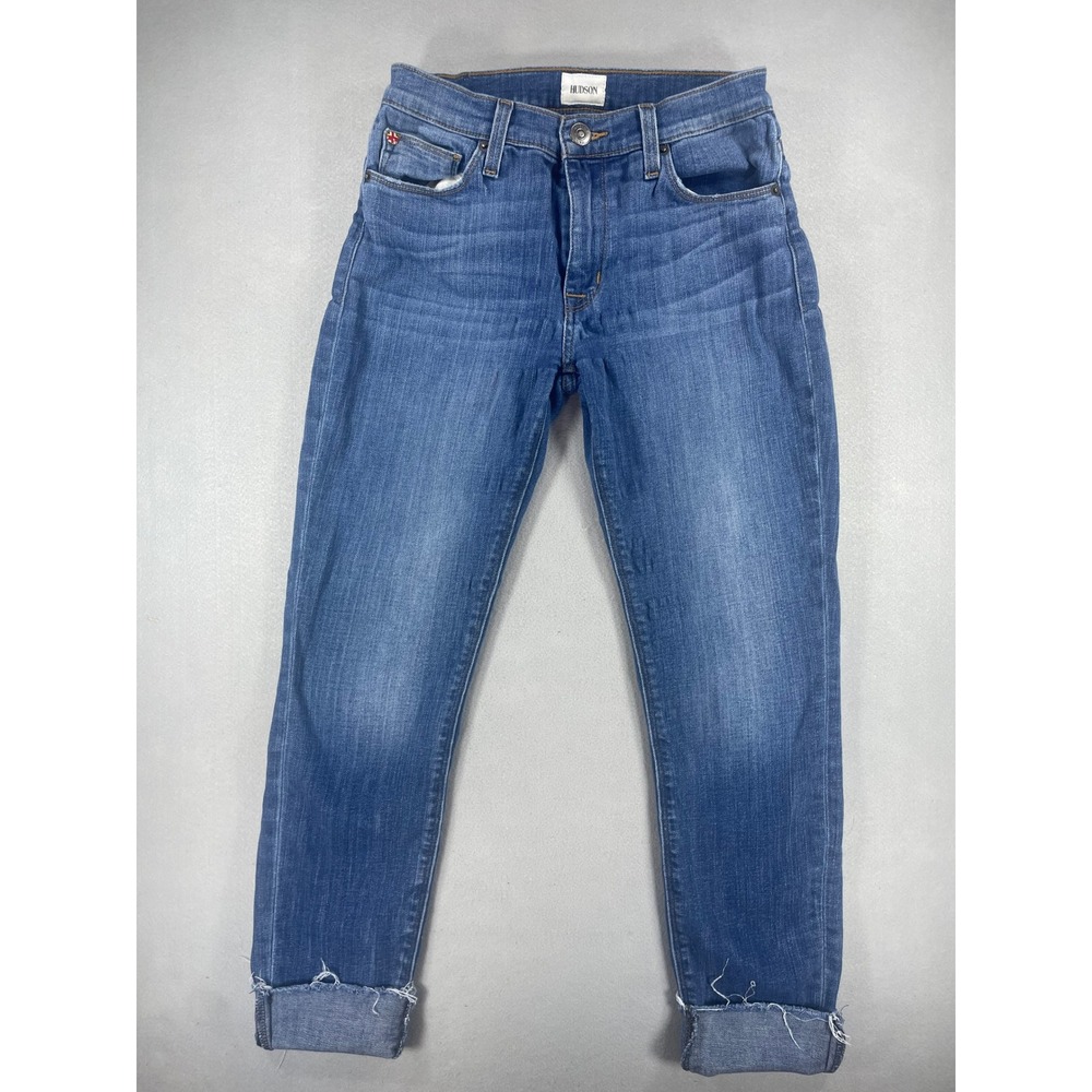 Hudson‎ Skinny Jeans Medium Wash Blue Raw Hem - 26